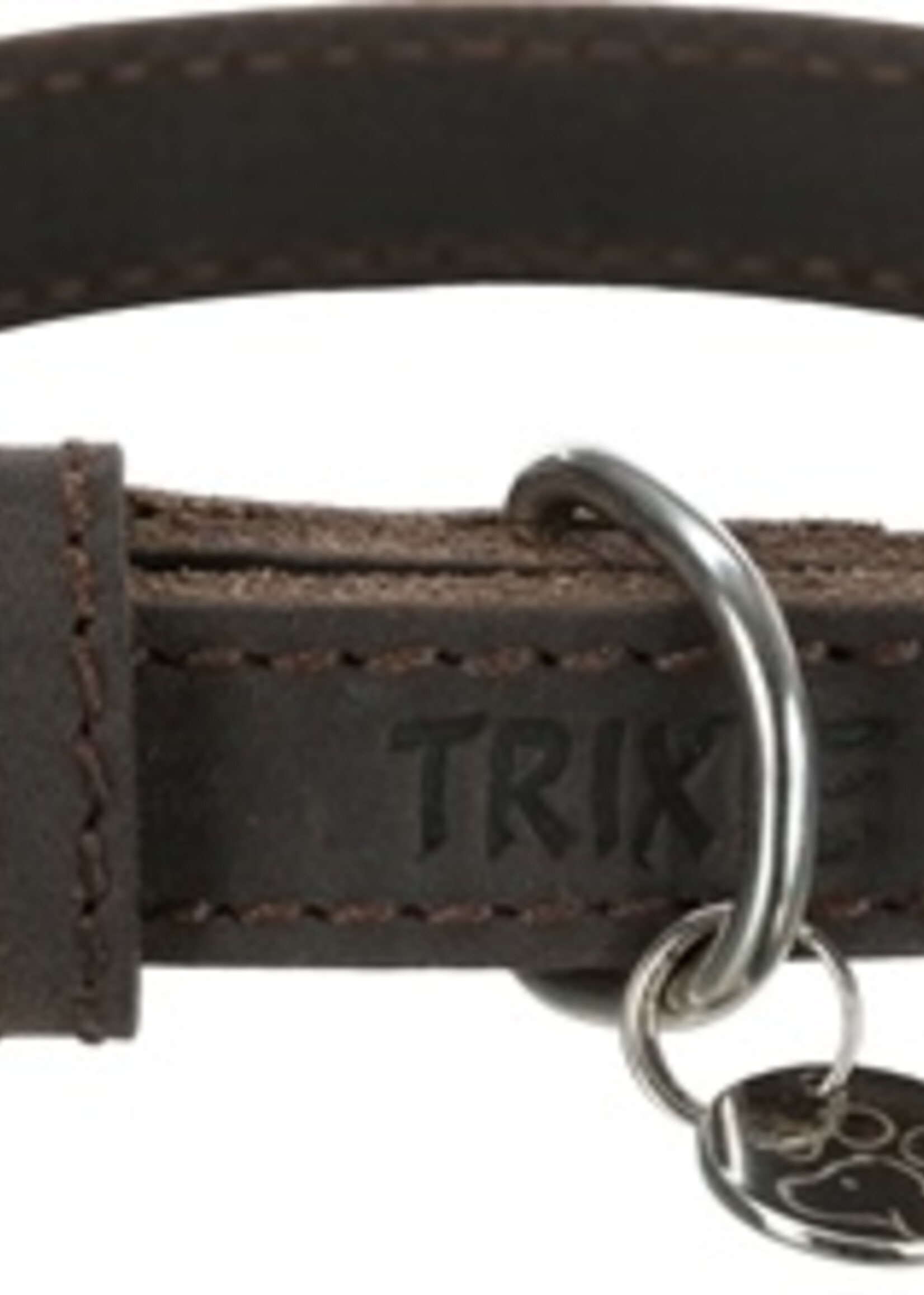 Trixie Trixie halsband hond rustic vetleer donkerbruin