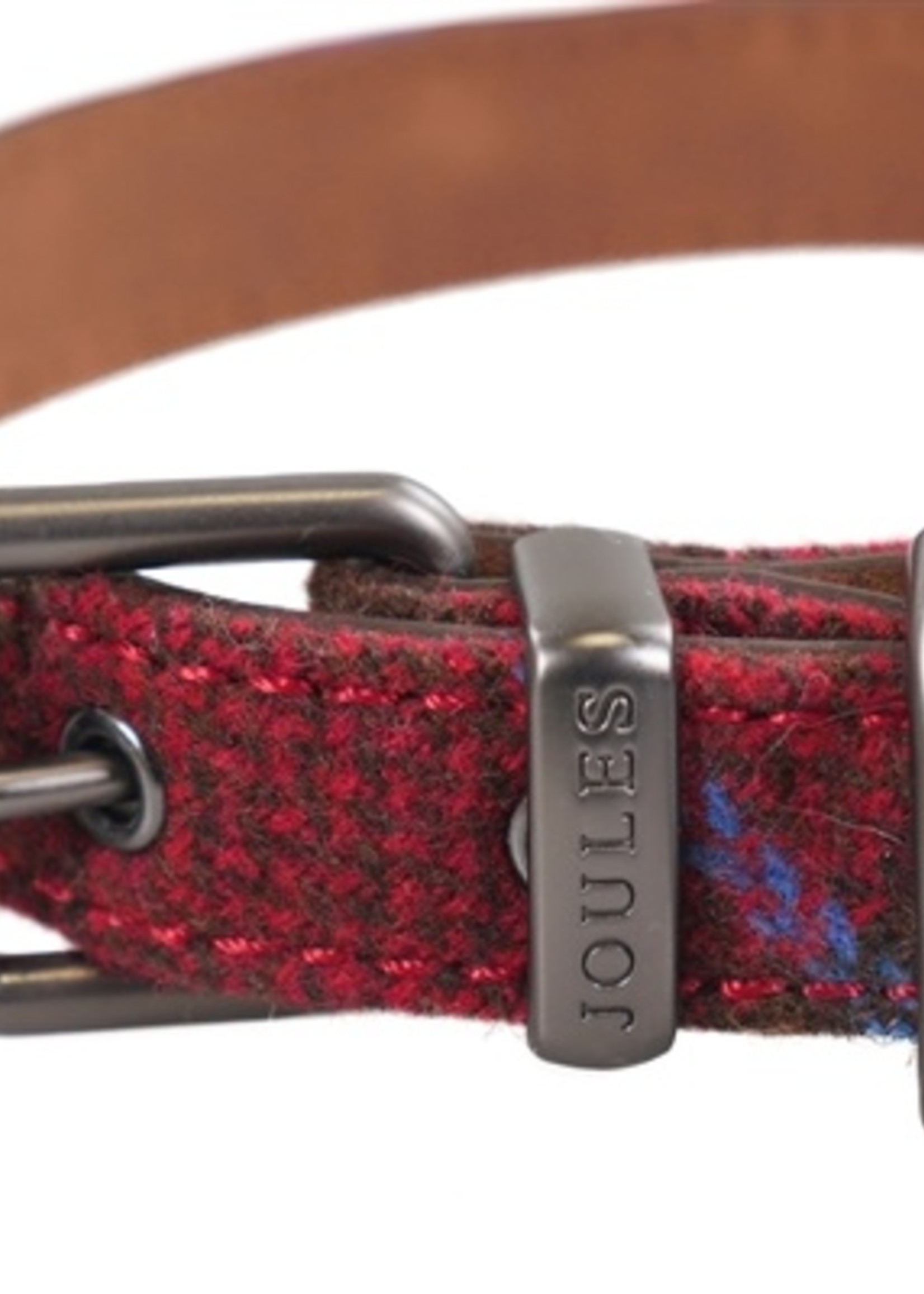 Joules Joules halsband hond heritage tweed leer rood
