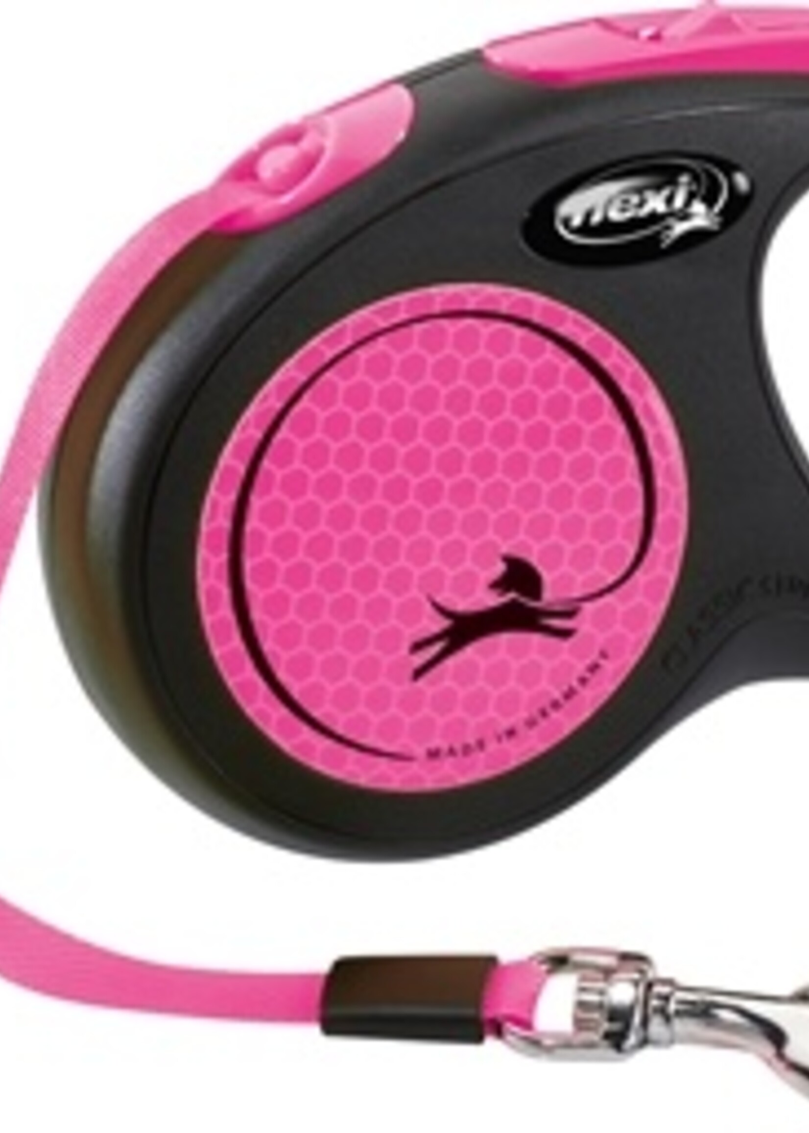 Flexi Flexi rollijn new neon tape zwart / neon roze