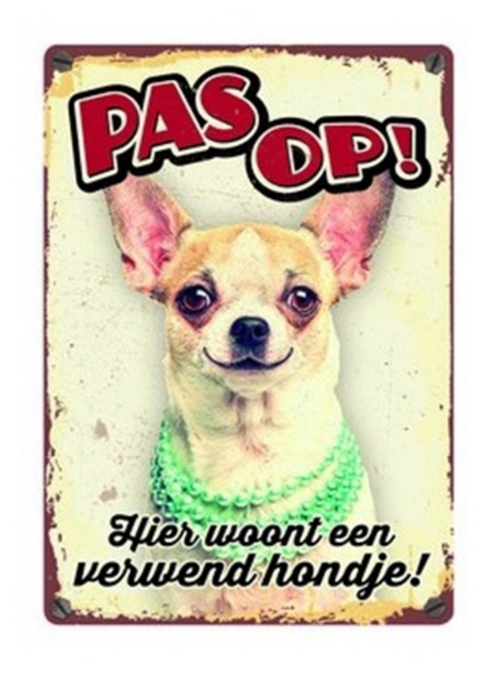 Plenty gifts Plenty gifts waakbord blik verwend hondje