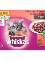 Whiskas 4x whiskas multipack pouch junior classic selectie vlees in saus
