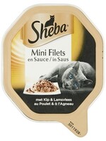 Sheba 22x sheba alu mini filets kip / lam in saus