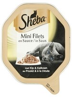 Sheba 22x sheba alu mini filets kip / kalkoen in saus
