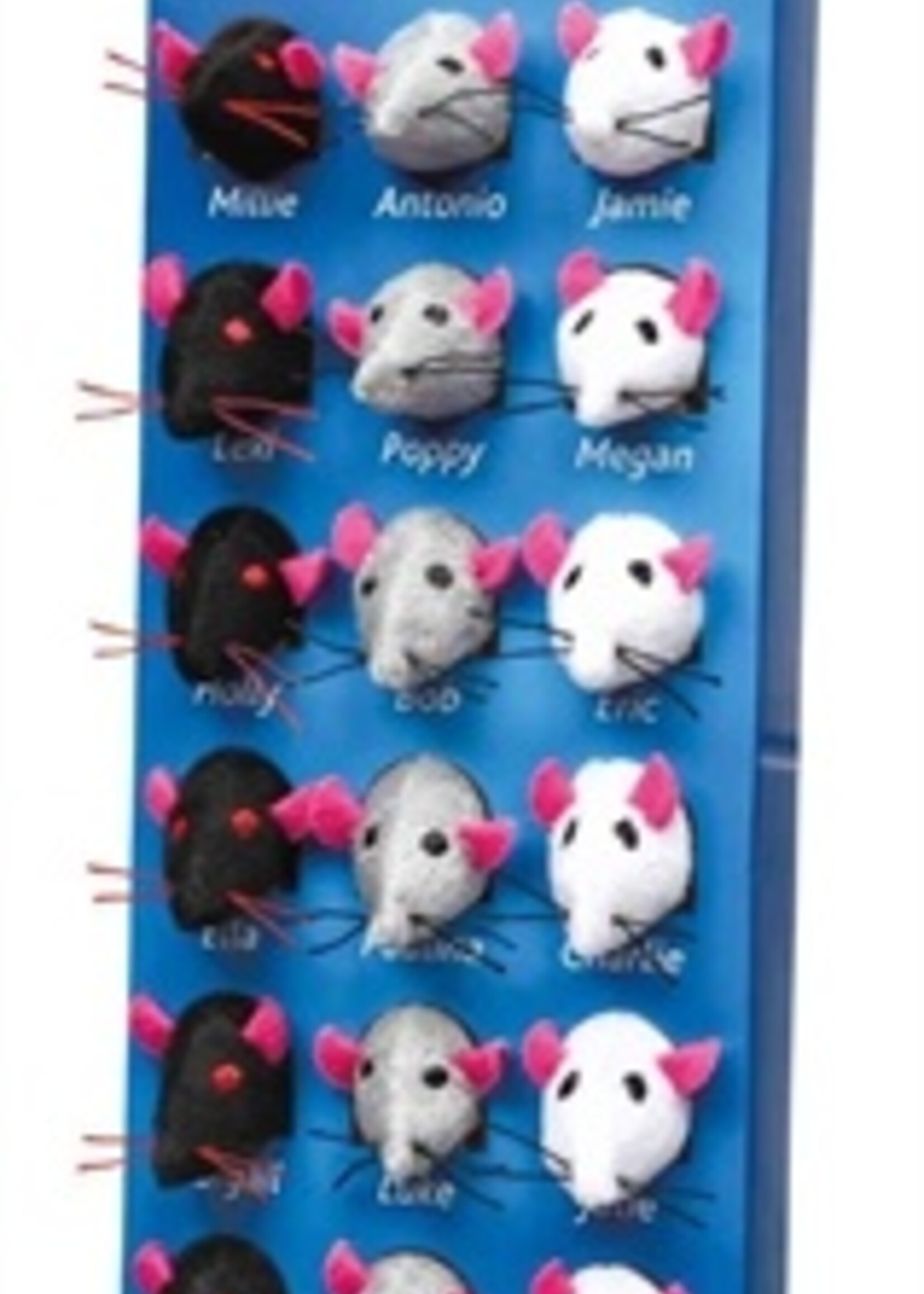 Trixie 24x trixie pluche muizen assorti