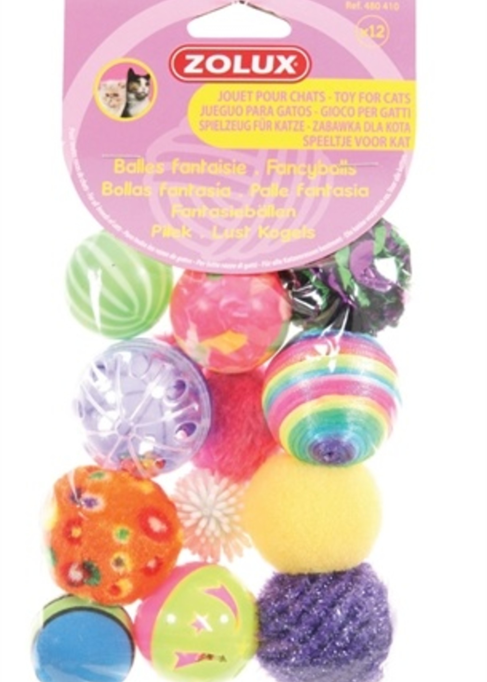 Zolux Zolux kattenspeelgoed fancy gekleurde ballen assorti
