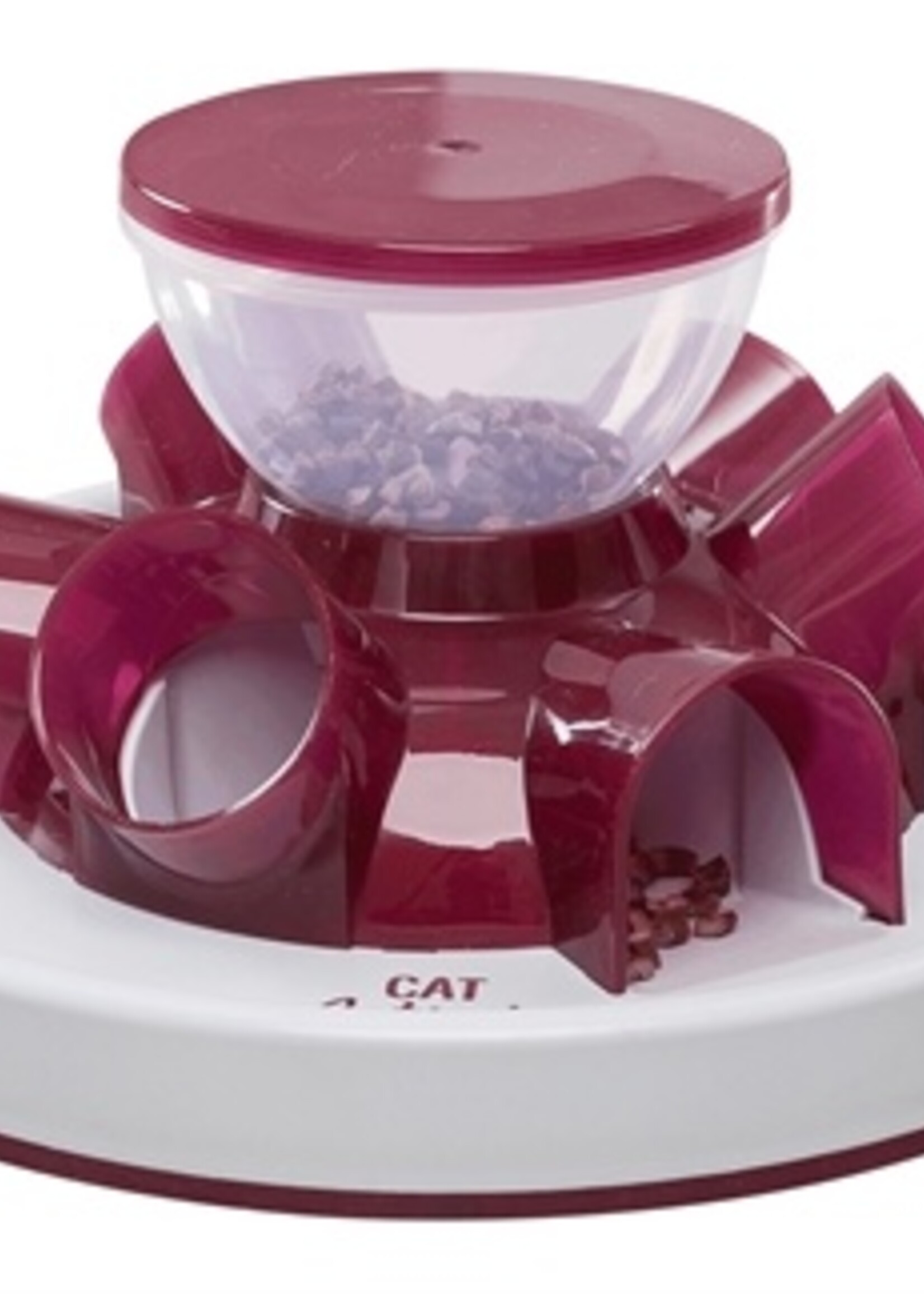 Trixie Trixie cat activity tunnel feeder denkspel rood / wit