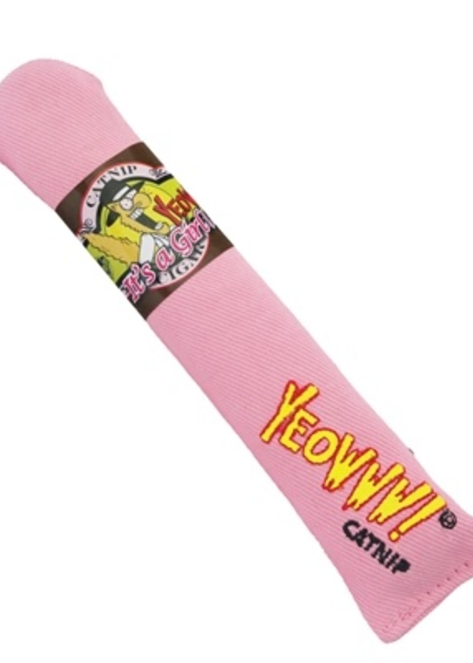 Yeowww Yeowww sigaar met catnip roze