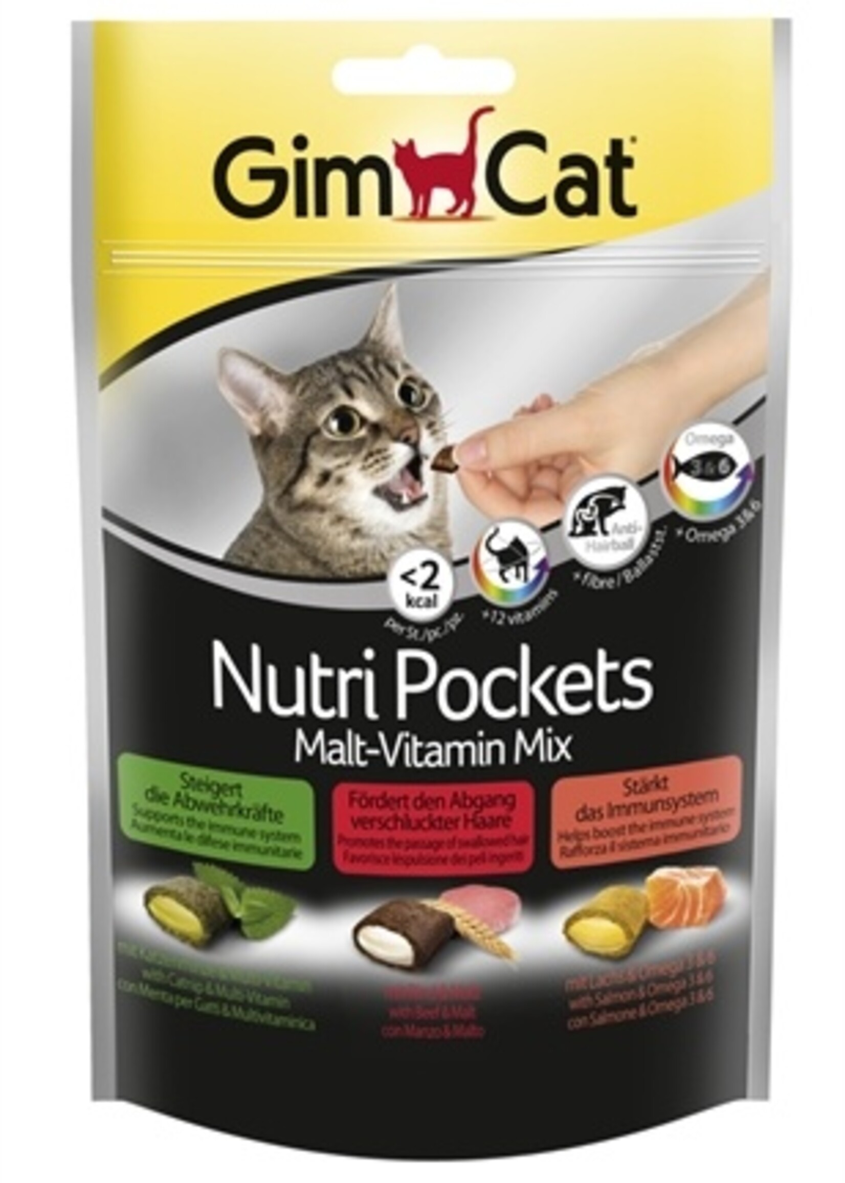 Gimcat Gimcat nutri pockets malt-vitaminemix kattenkruid / multivitamine