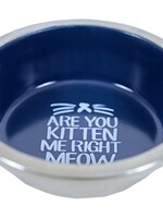 Merkloos Voerbak kat rvs / melamine blauw tekst