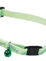 Martin sellier Kattenhalsband fluorisend groen met visgraat print