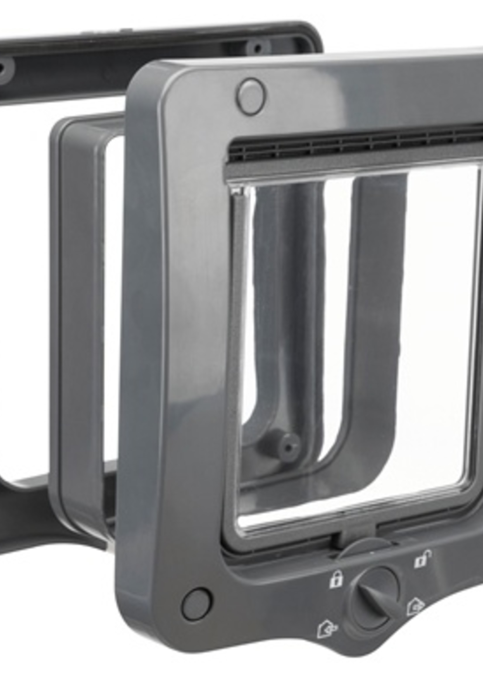 Trixie Trixie 4-weg kattenluik inclusief tunnelstuk grijs