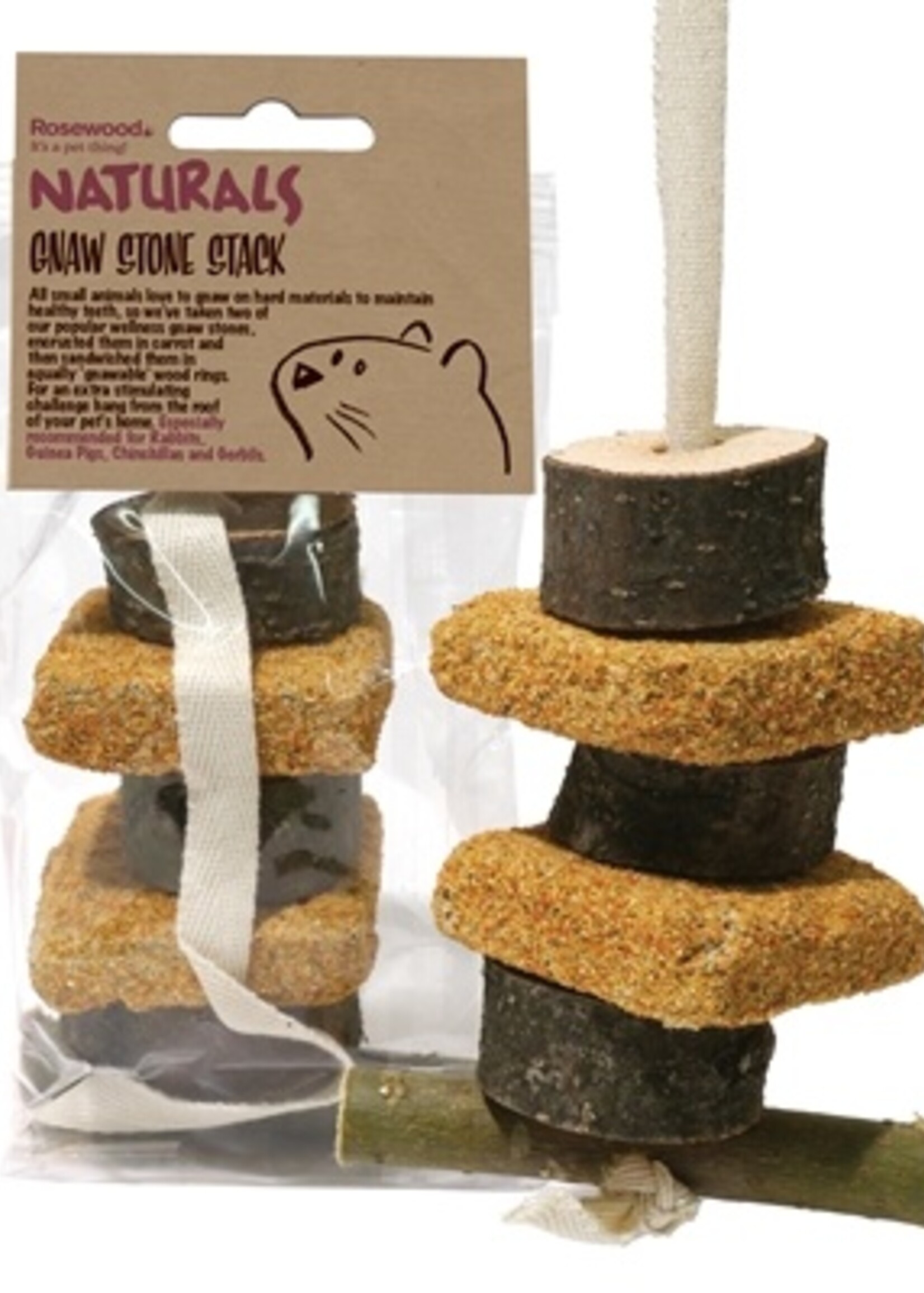 Naturals Rosewood naturals gnaw stone stack knaagsteen hanger