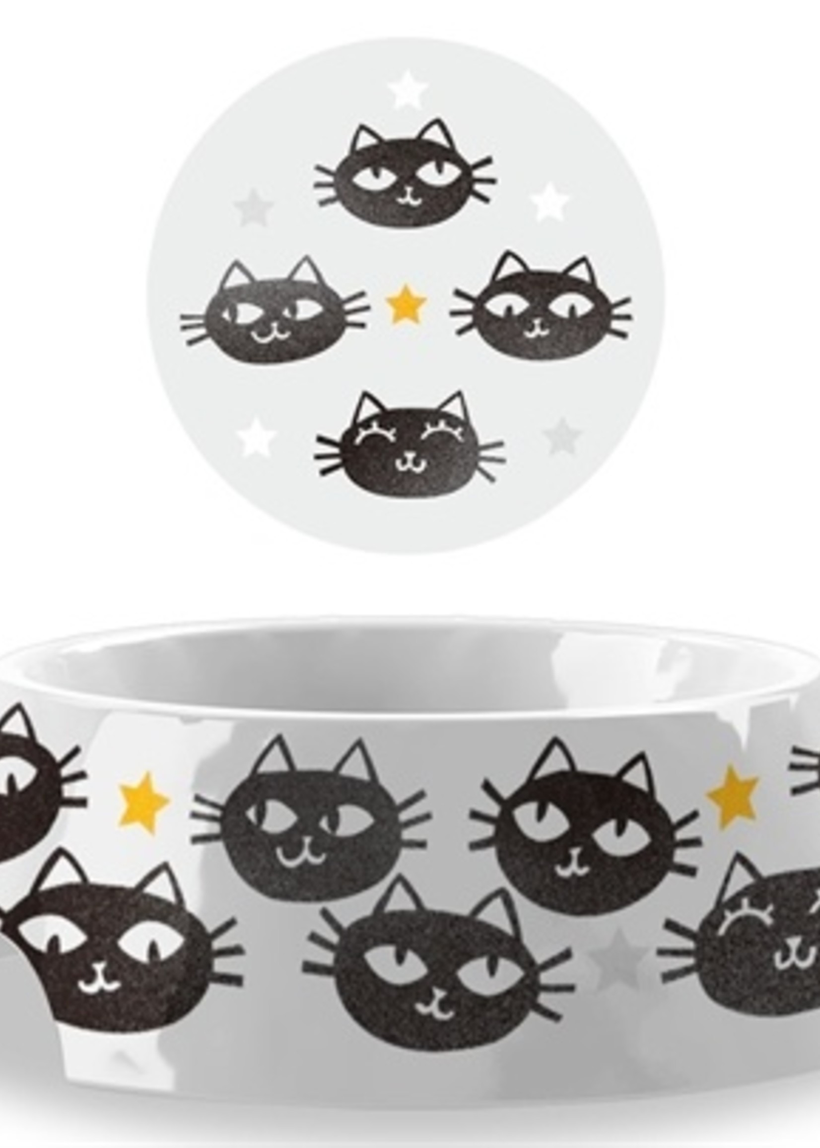 Tarhong Tarhong voerbak matt the cat wit / zwart