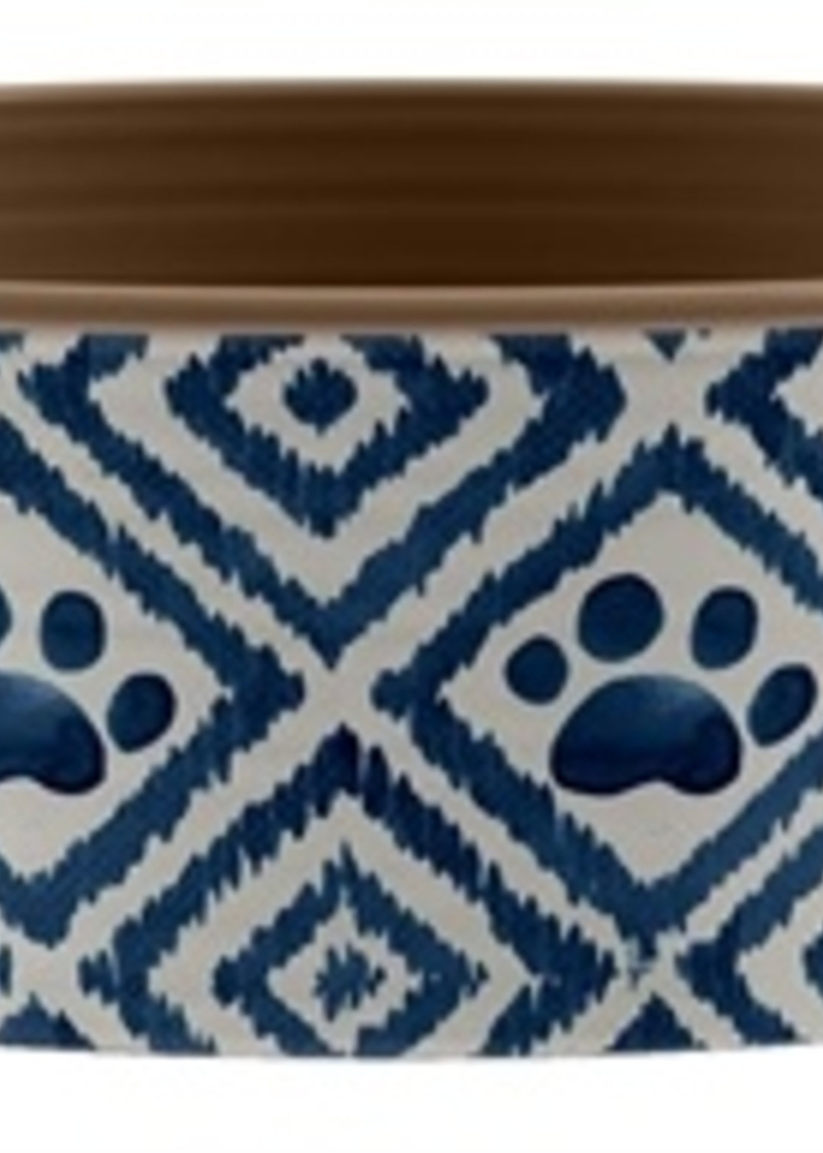 Tarhong Tarhong voerbak paw ikat melamine indigo blauw