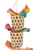Trixie Trixie vogel natuurspeelgoed aan sisalkoord palmblad / maÏslies