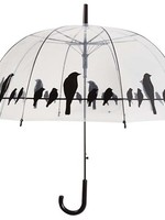 Merkloos Paraplu vogels op draad transparant / zwart