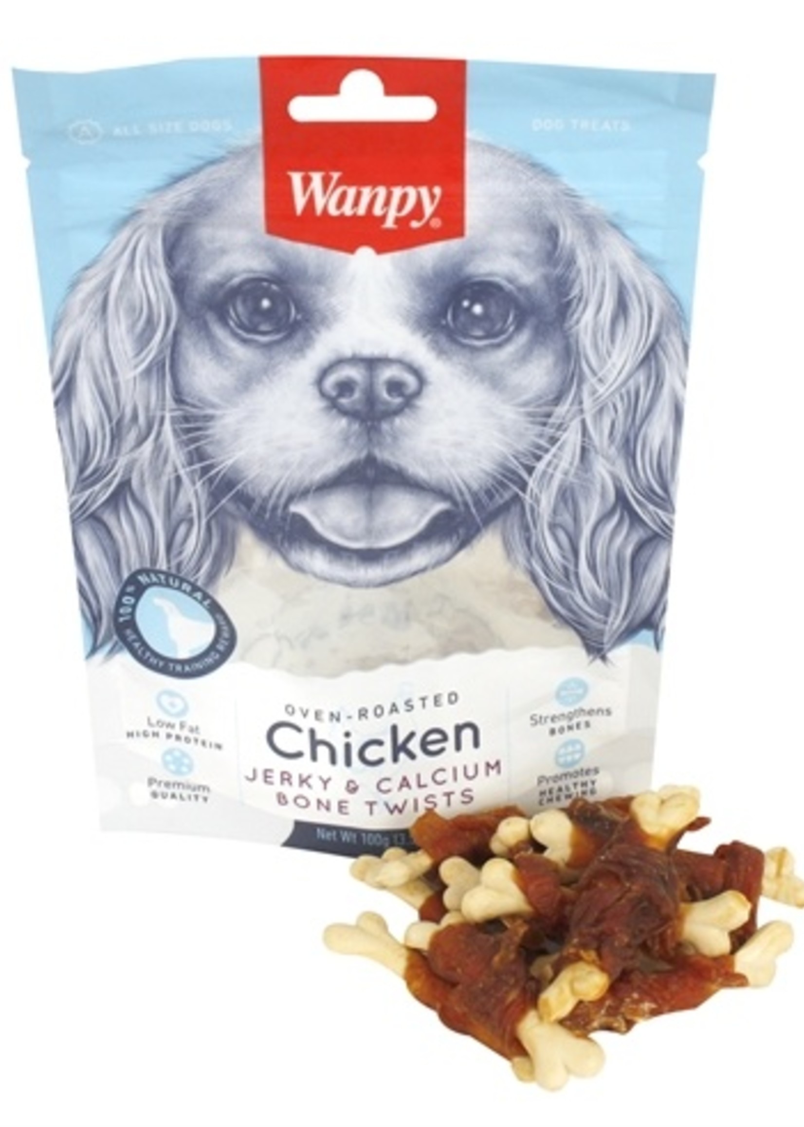 Wanpy Wanpy oven-roasted chicken jerky / calcium bone twists