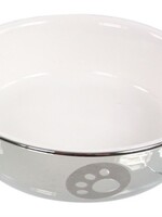 Merkloos Kattendrinkschotel royal zilver/wit