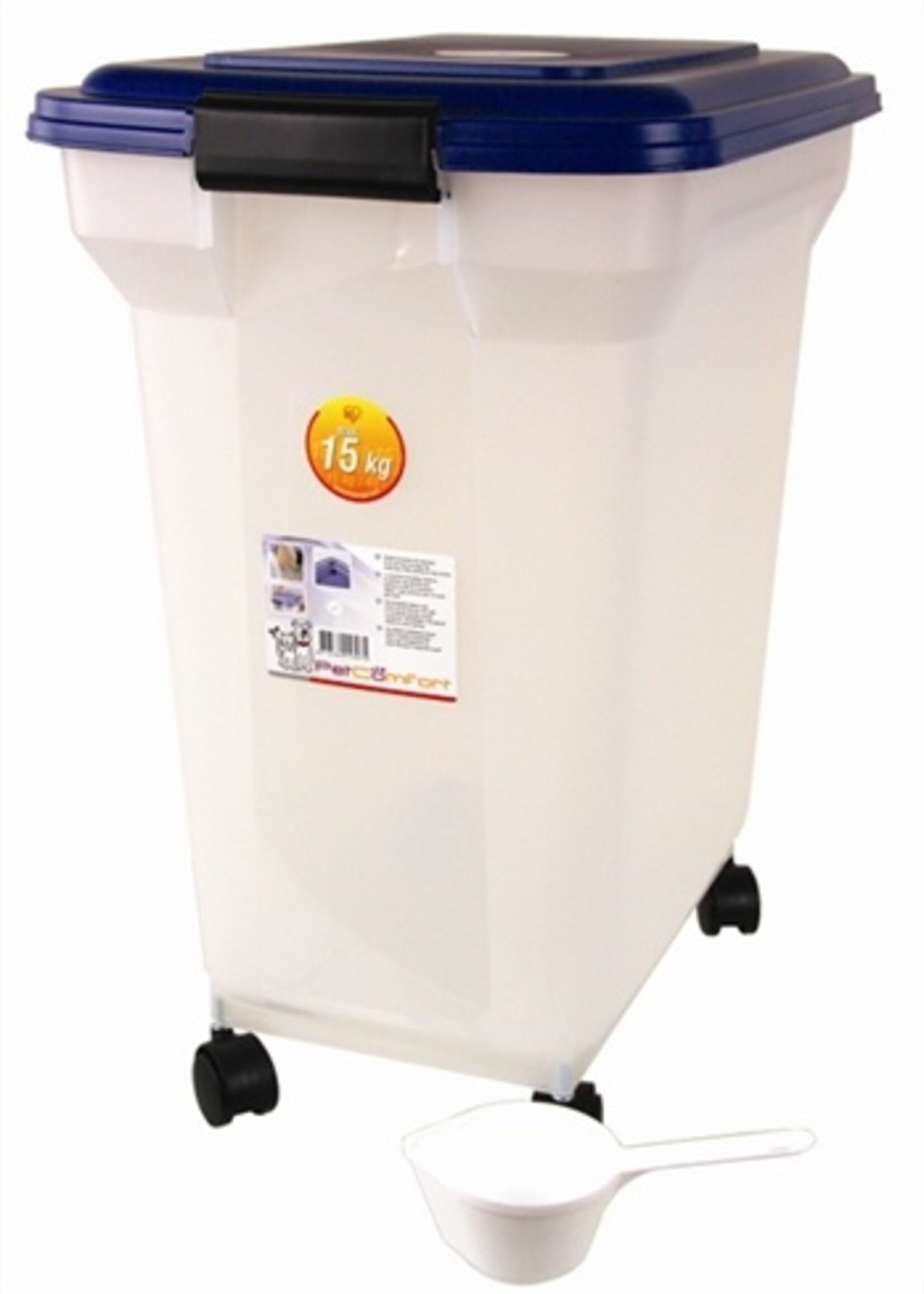 Merkloos Bewaarcontainer luchtdicht transparant/blauw