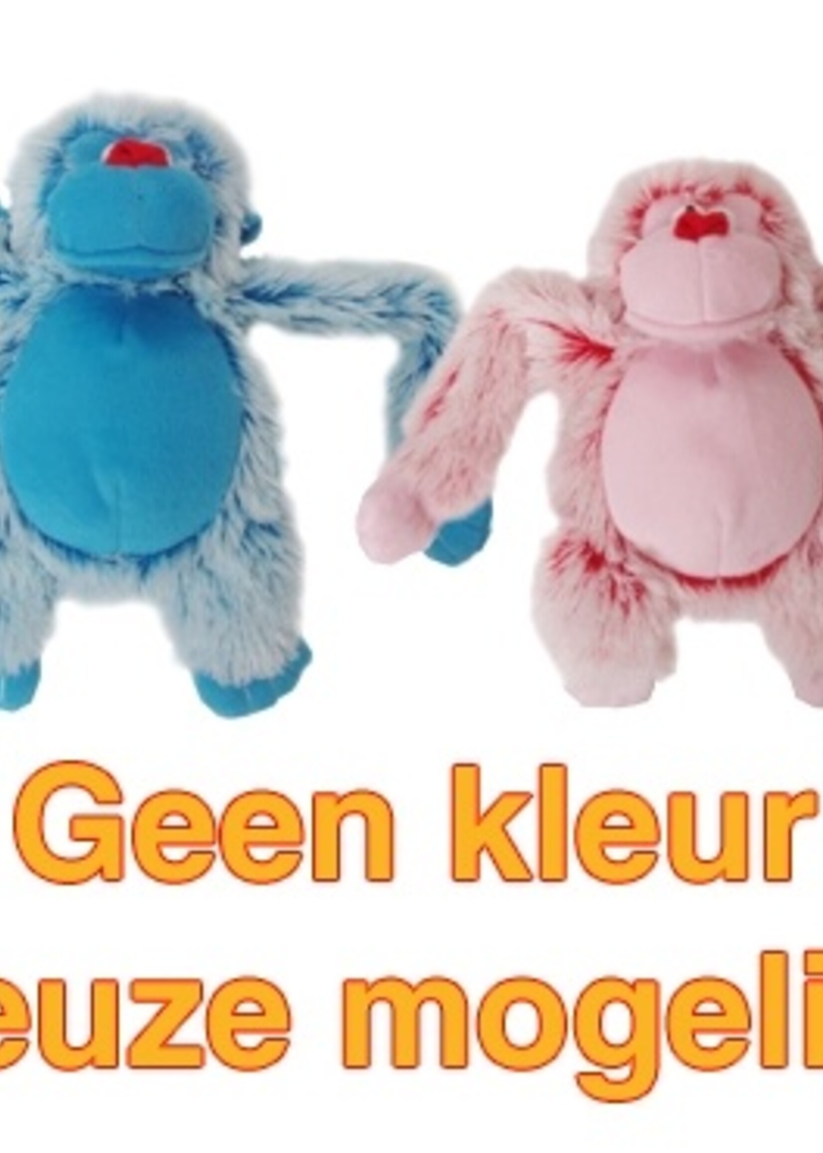 Merkloos Harige aap roze/blauw