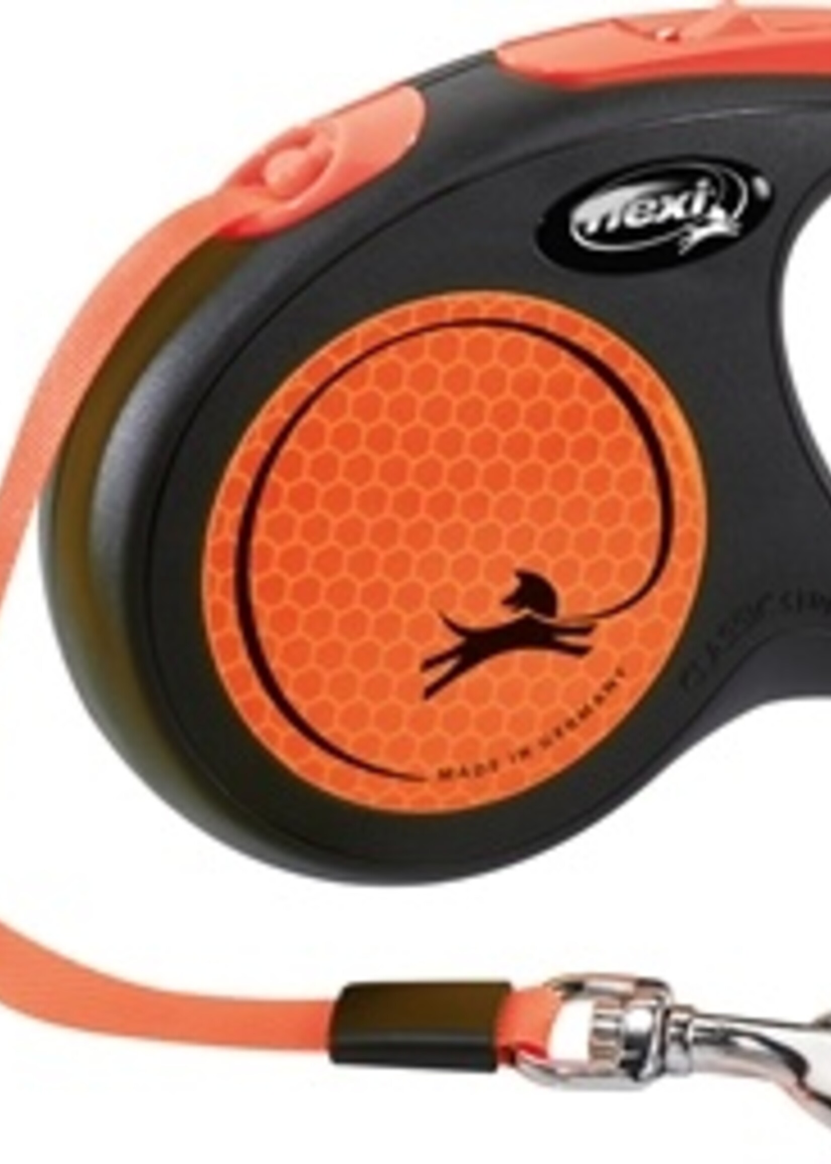 Flexi Flexi rollijn new neon tape zwart / neon oranje