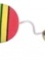 Trixie Trixie regenboog balletjes aan elastisch koord
