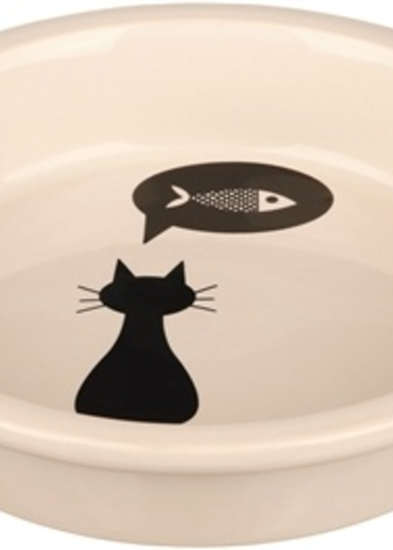 Trixie Trixie voerbak keramiek wit met silhouette kat