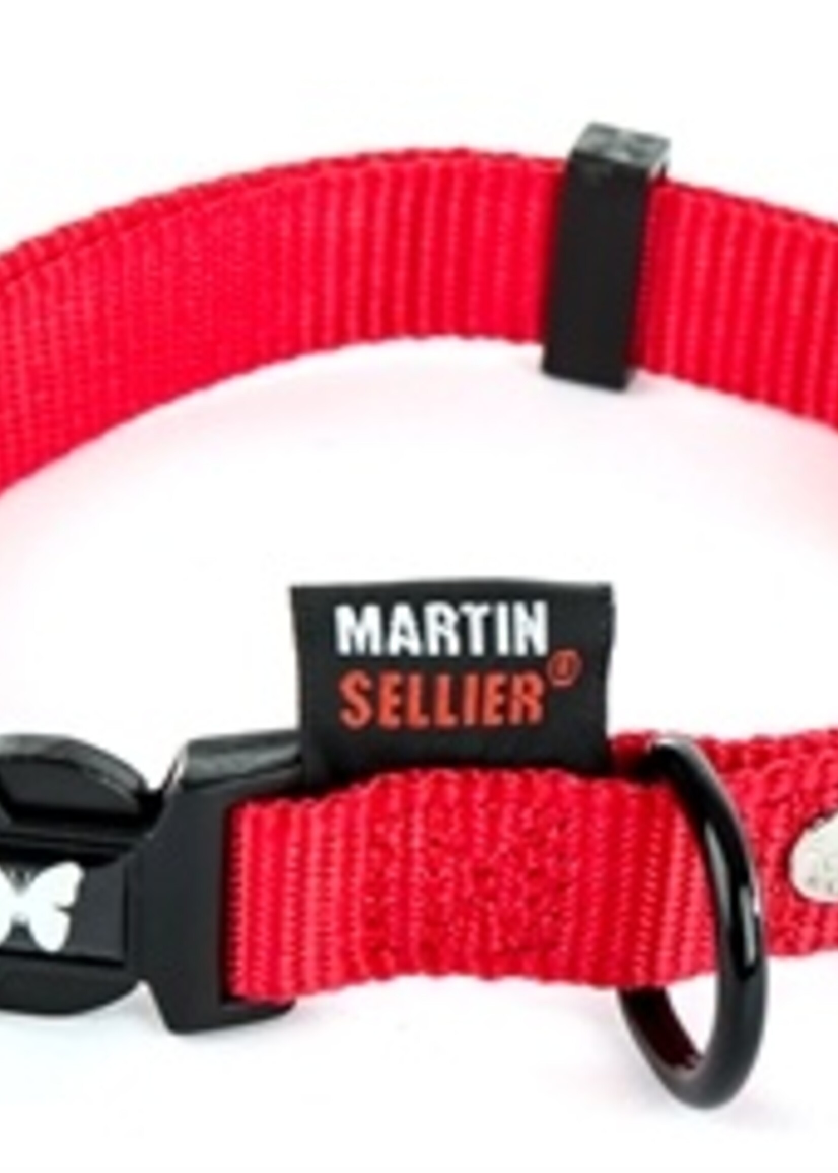 Martin sellier Martin sellier halsband nylon rood verstelbaar
