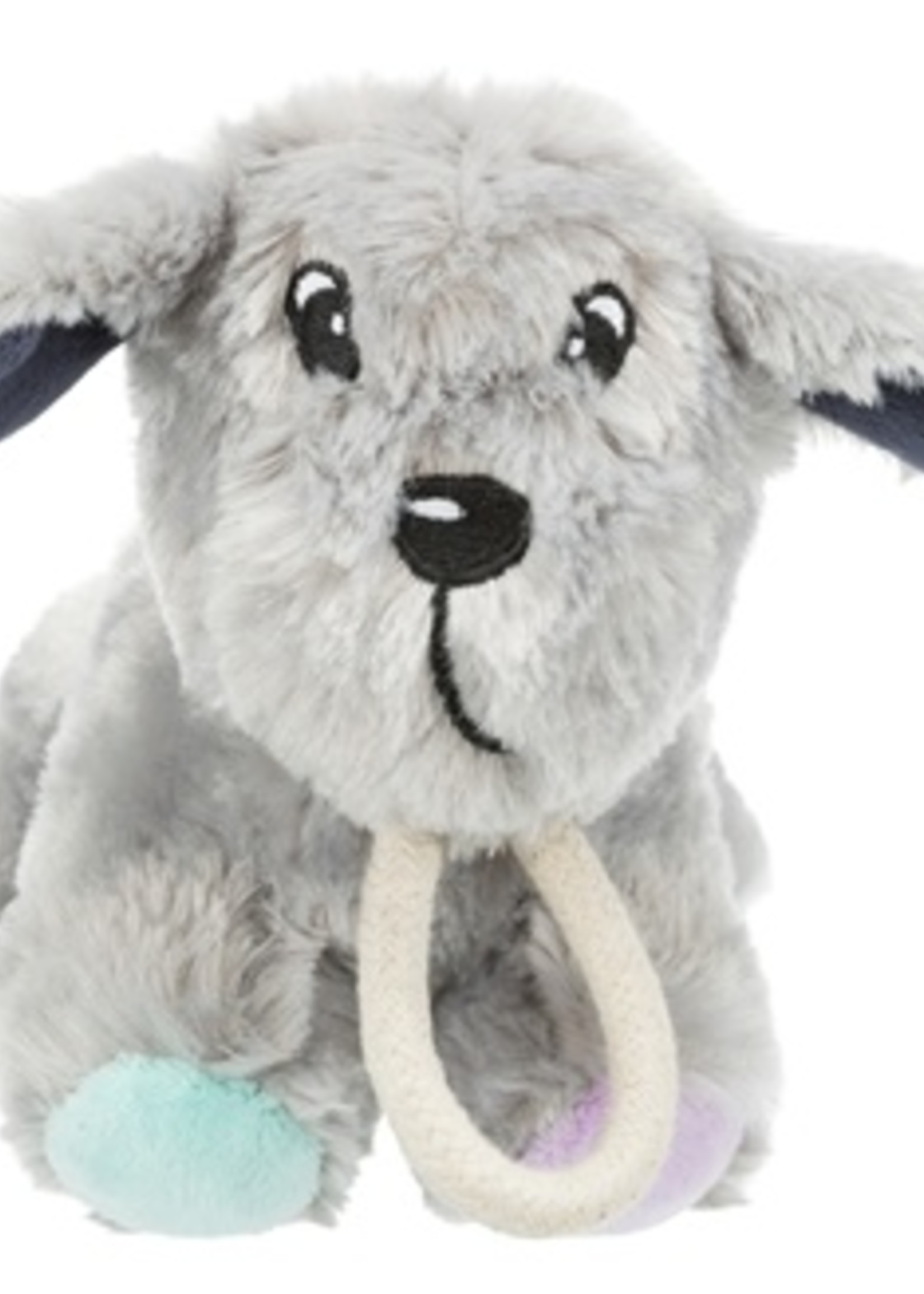 Trixie Trixie junior pluche hond met touw