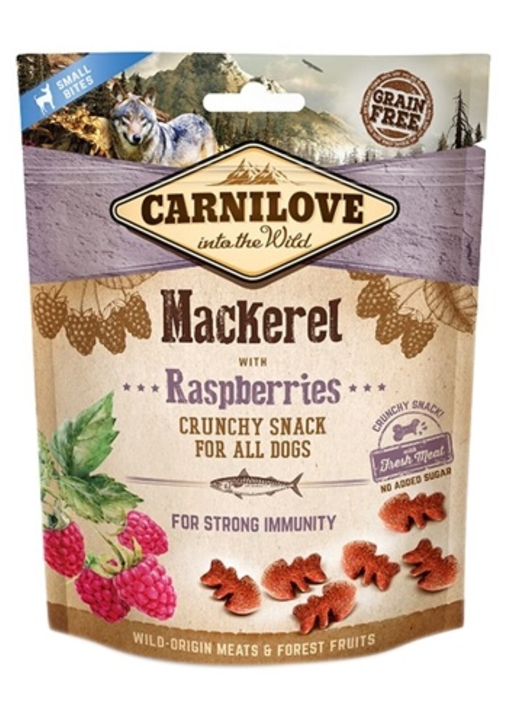 Carnilove Carnilove crunchy snack makreel / framboos