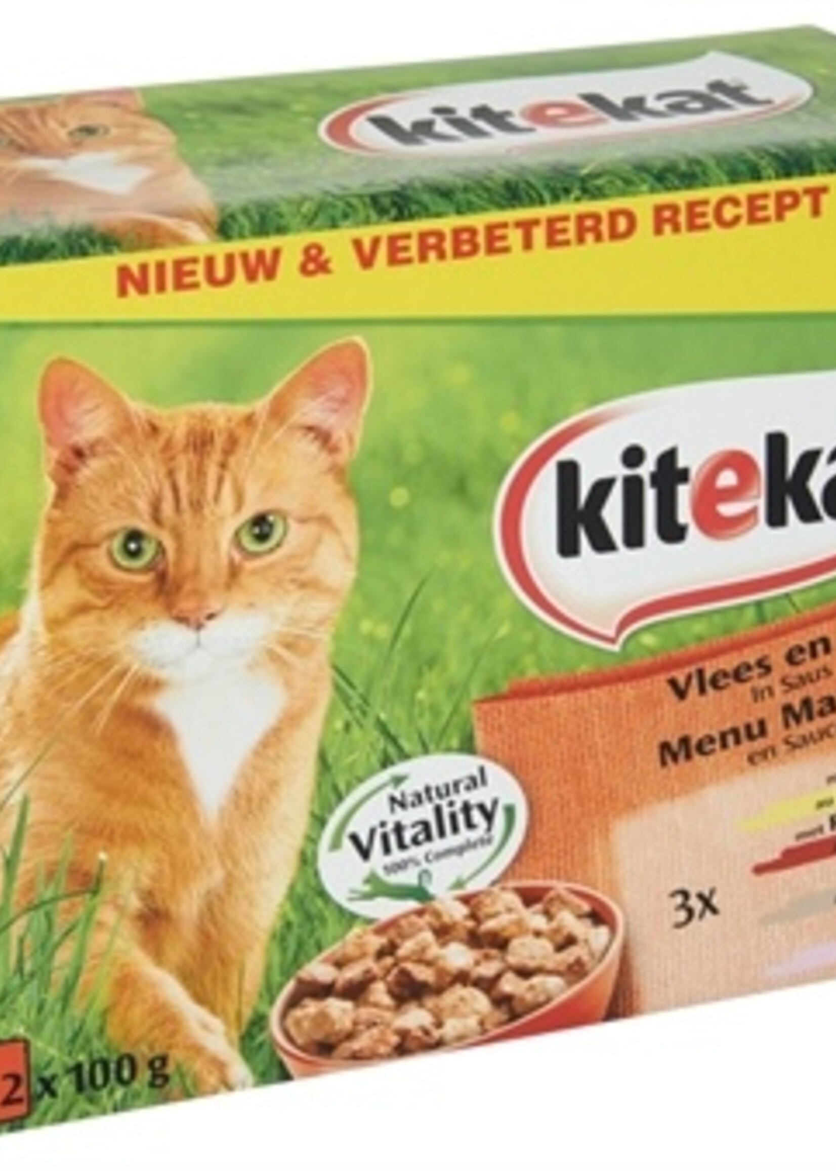 Kitekat 4x kitekat pouch multipack vlees en vis in saus