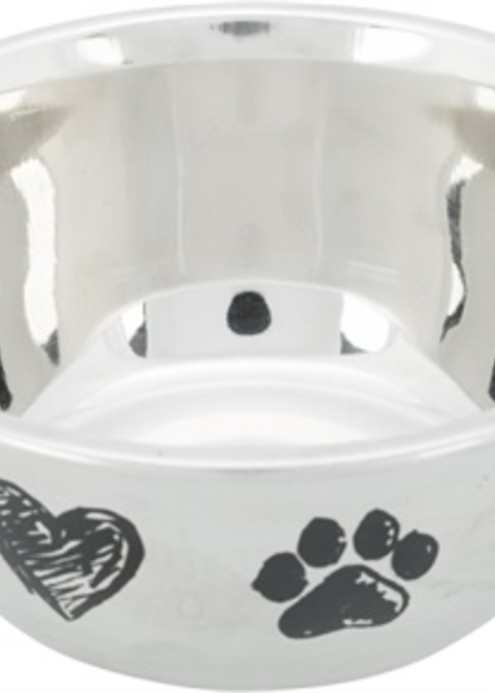 Trixie Trixie voerbak hond print schets hart pootje gepoedercoat