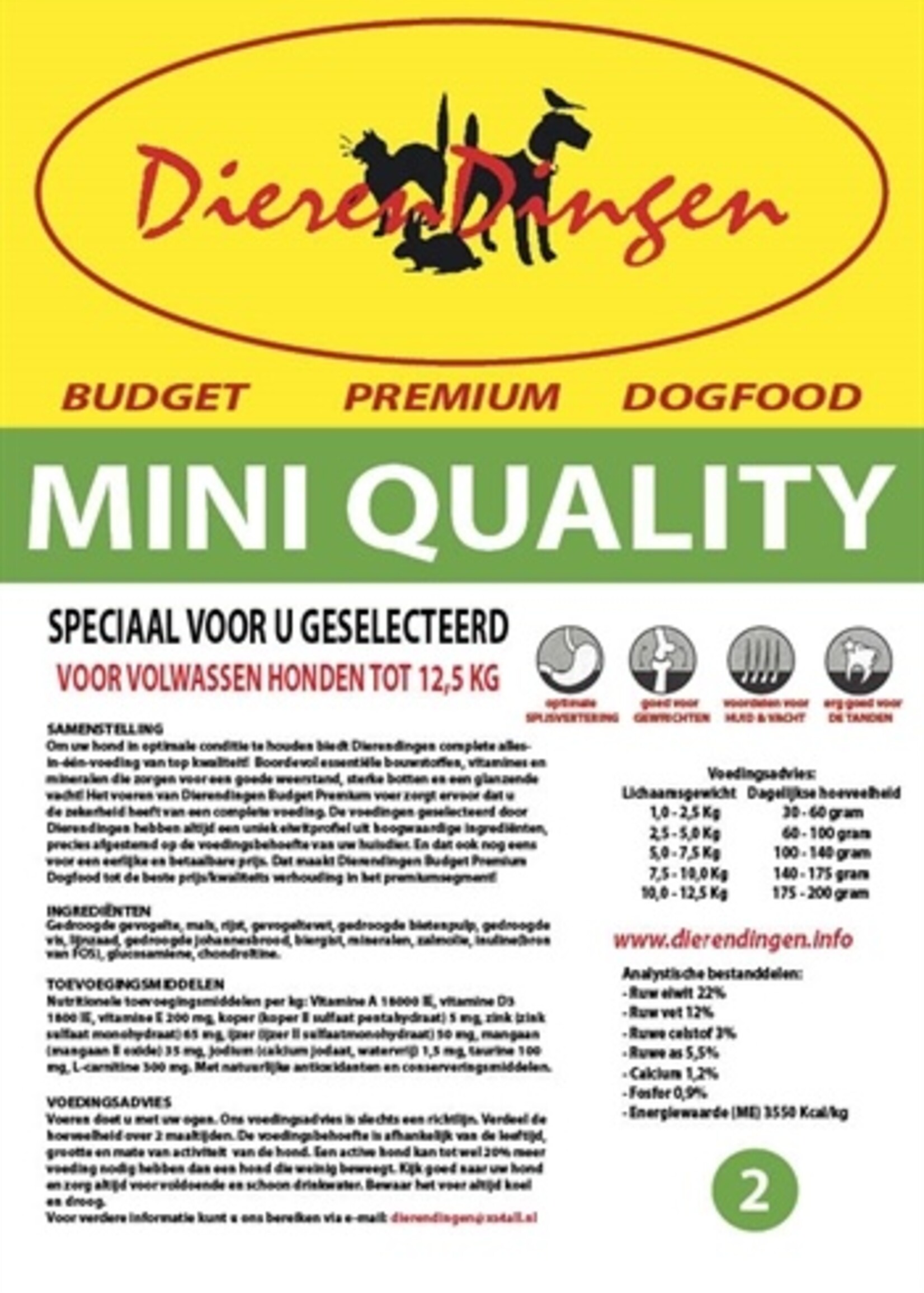 Merkloos Budget premium dogfood adult mini quality