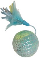 Happy pet Happy pet mermaid bal groot met veren blauw