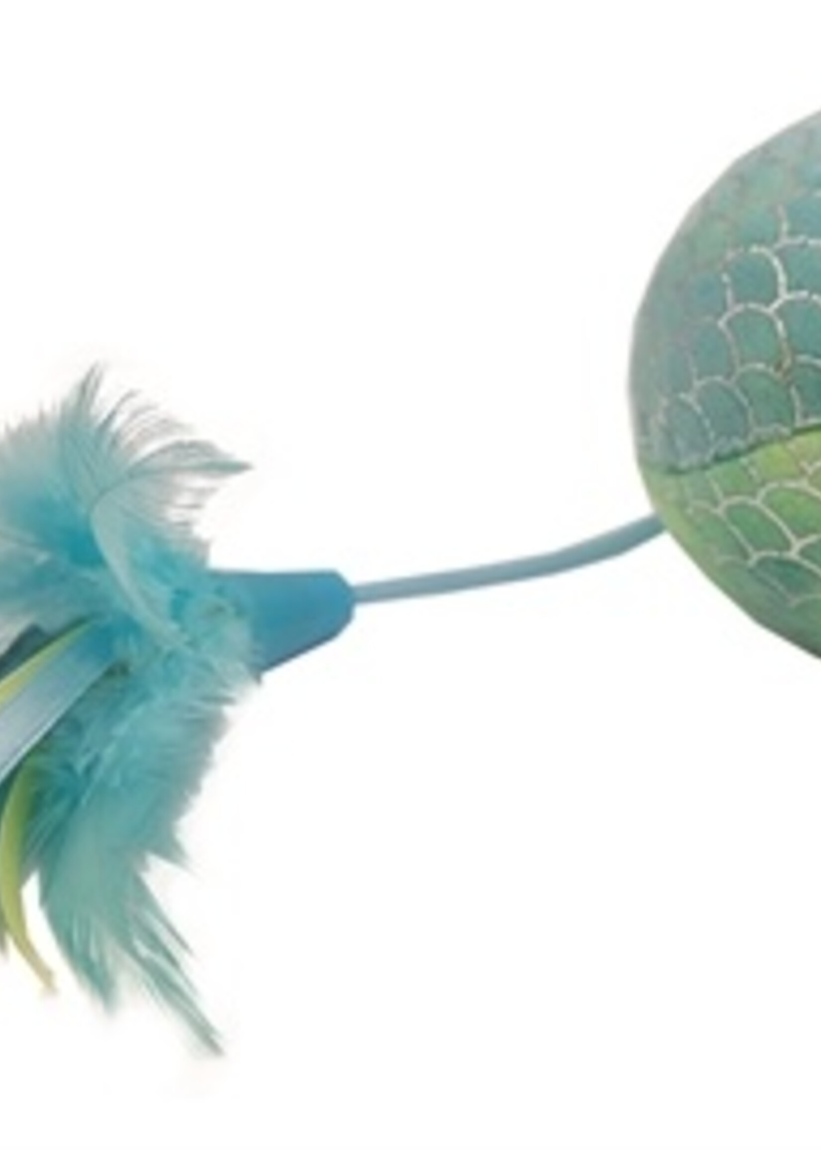 Happy pet Happy pet mermaid bal groot met veren blauw