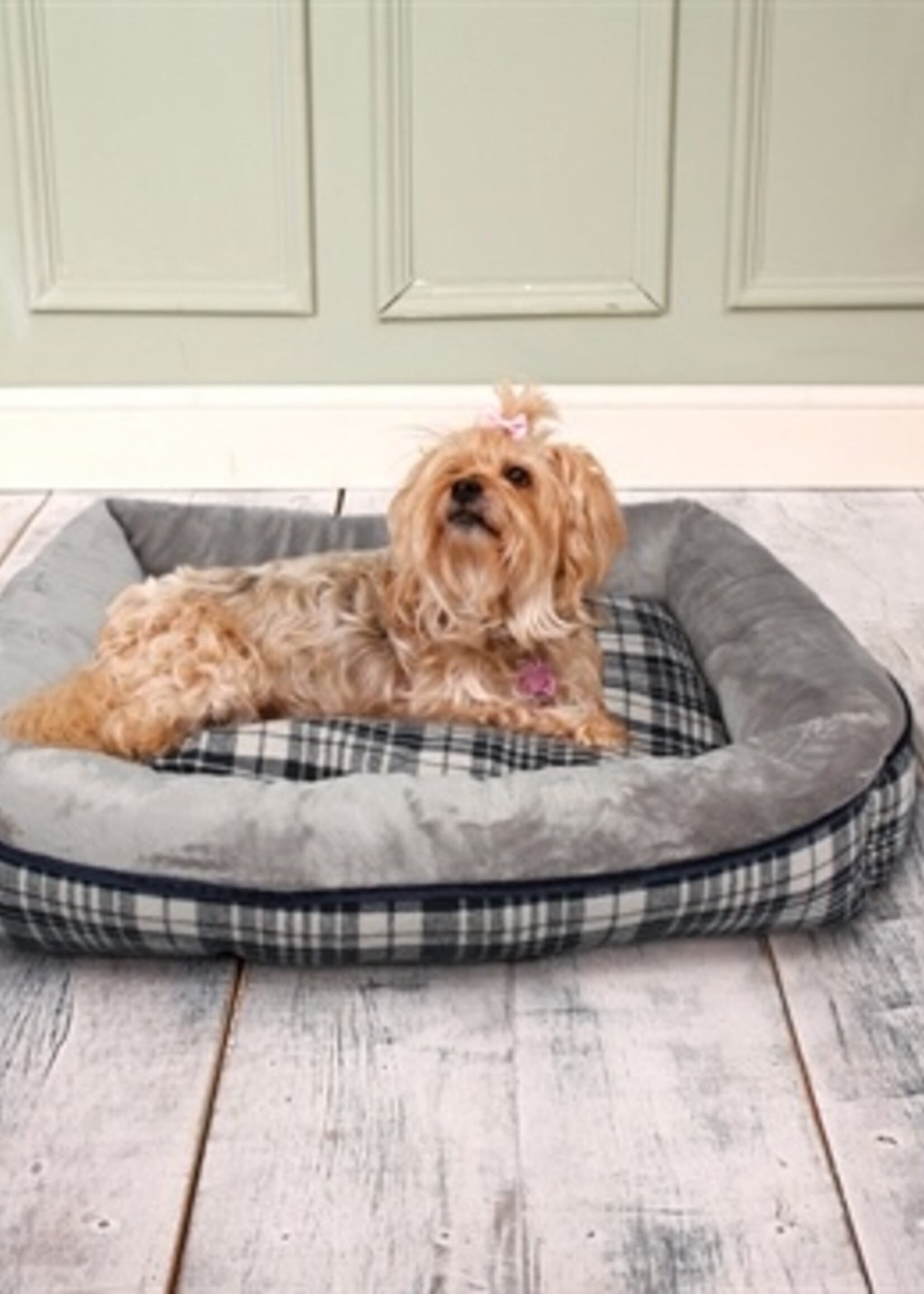 Petbrands Petbrands hondenmand pet sofa geruit grijs