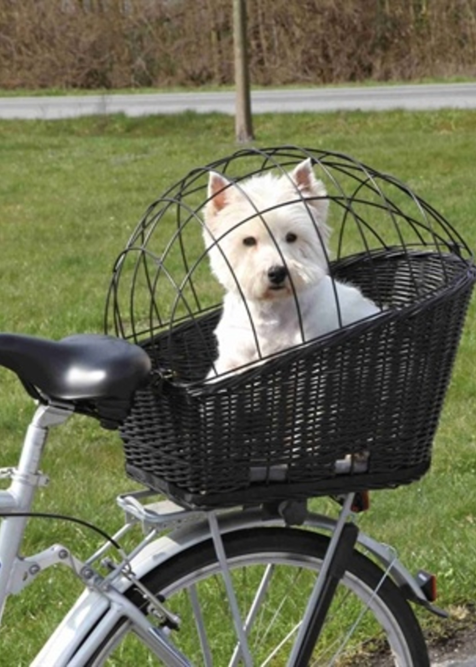 Trixie Trixie fietsmand met draadkoepel achterop zwart