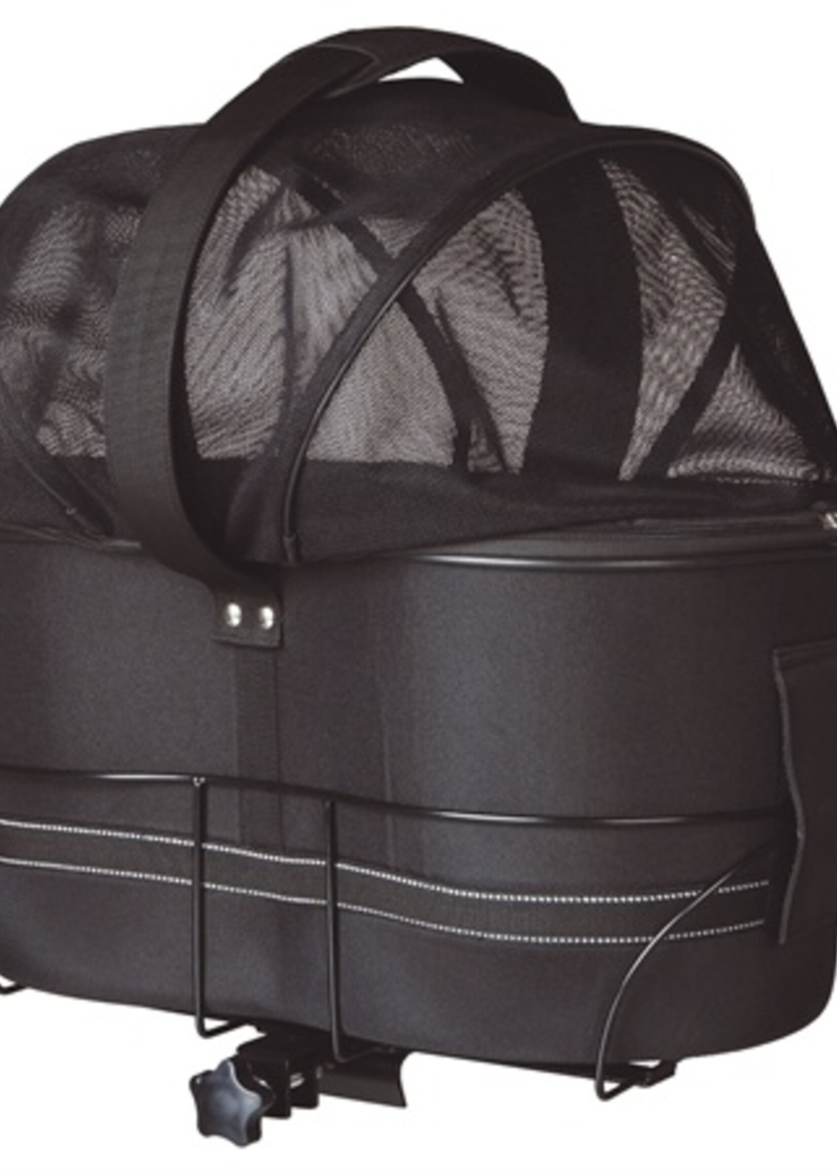 Trixie Trixie fietsmand achterop zwart met kussen en kap