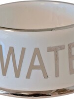 Merkloos Drinkbak hond water wit/zilver