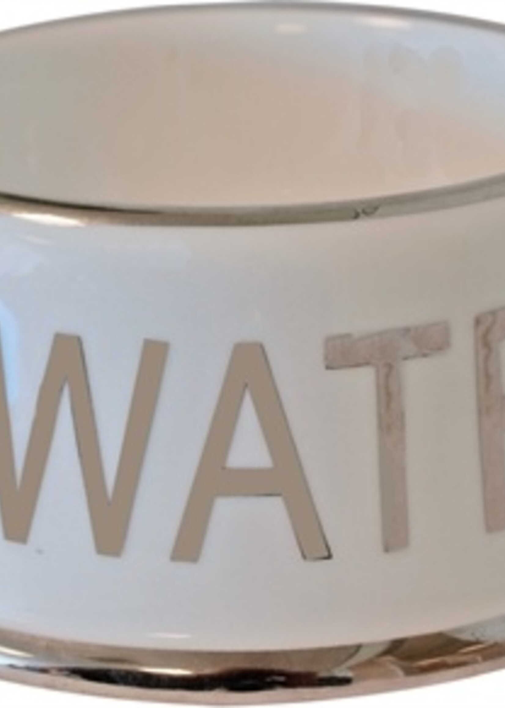 Merkloos Drinkbak hond water wit/zilver