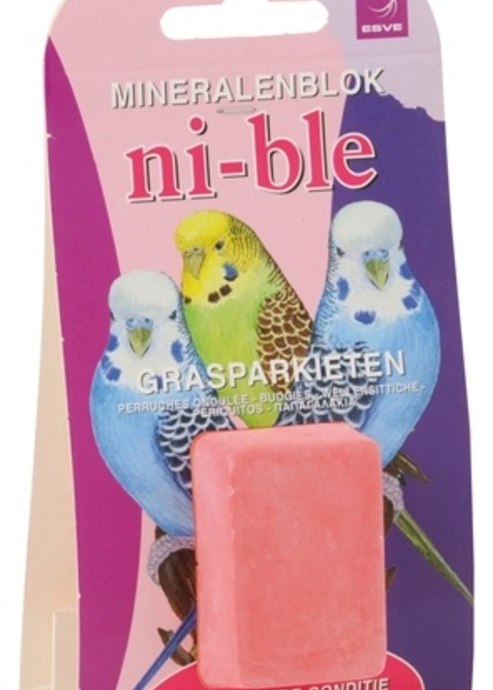 Esve Esve ni-ble mineralenblok grasparkiet roze