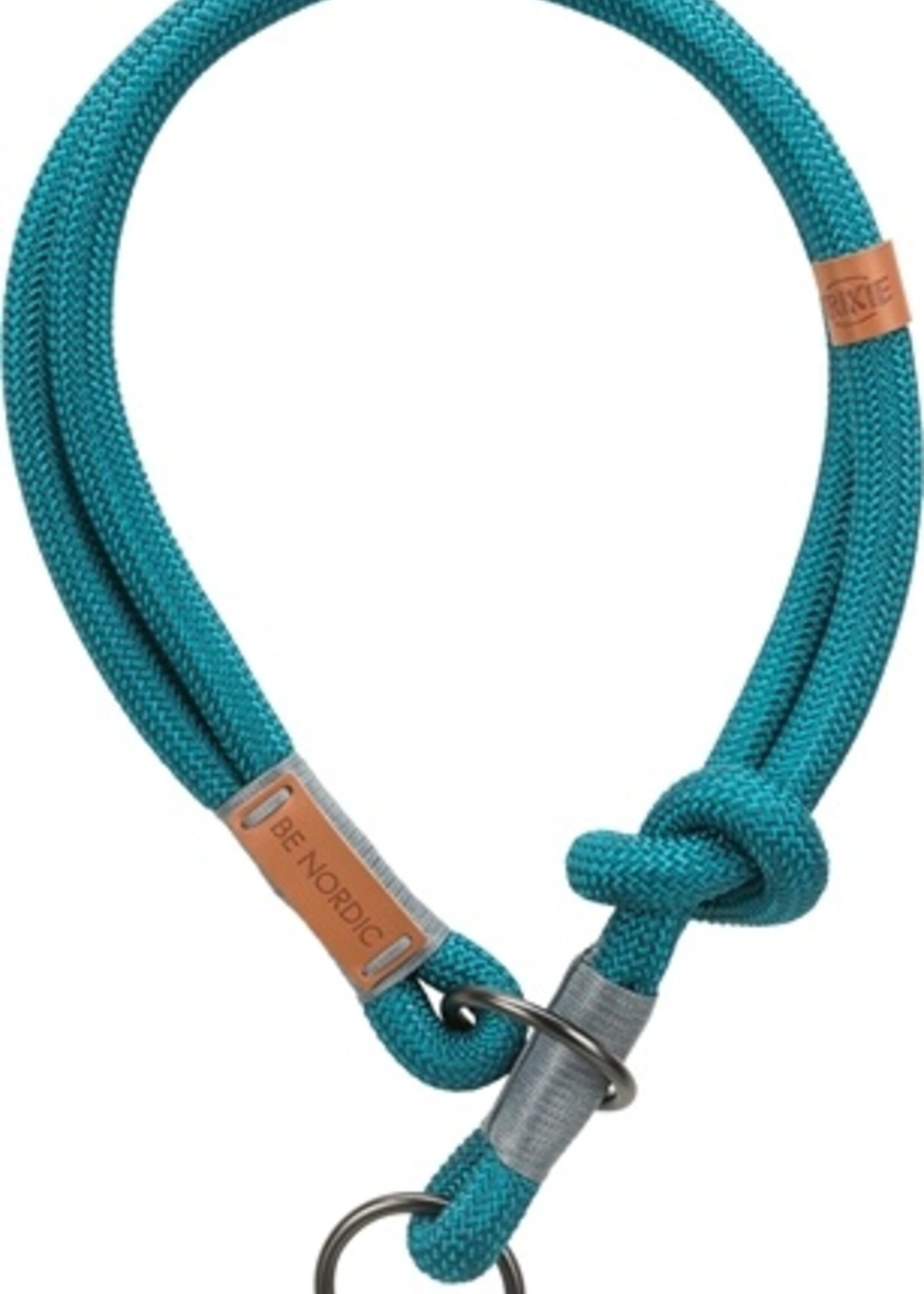 Trixie Trixie halsband hond be nordic slip met stop petrol / lichtgrijs