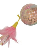 Happy pet Happy pet mermaid bal groot met veren roze