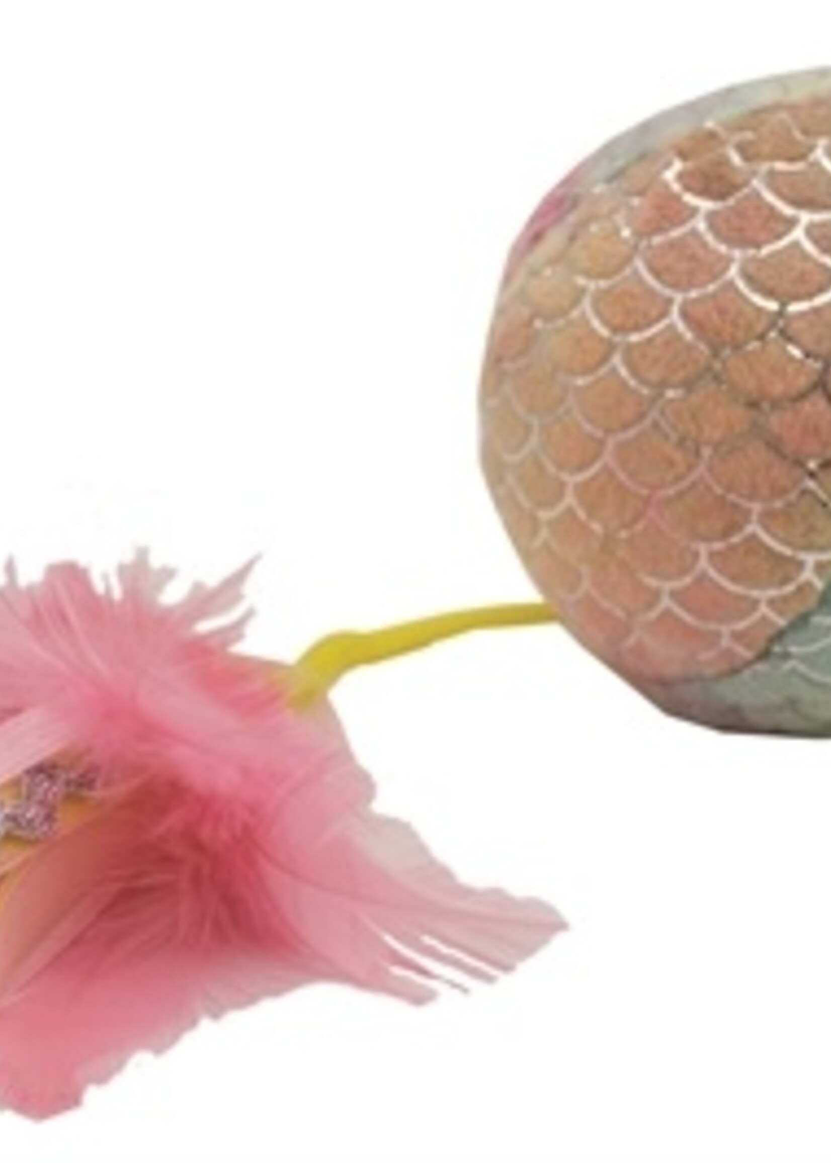 Happy pet Happy pet mermaid bal groot met veren roze