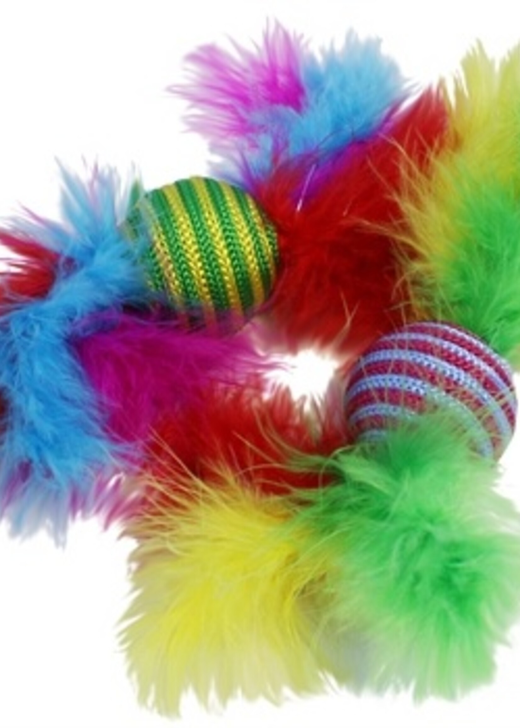 Happy pet Cat 'n' caboodle bal met ratel en veren