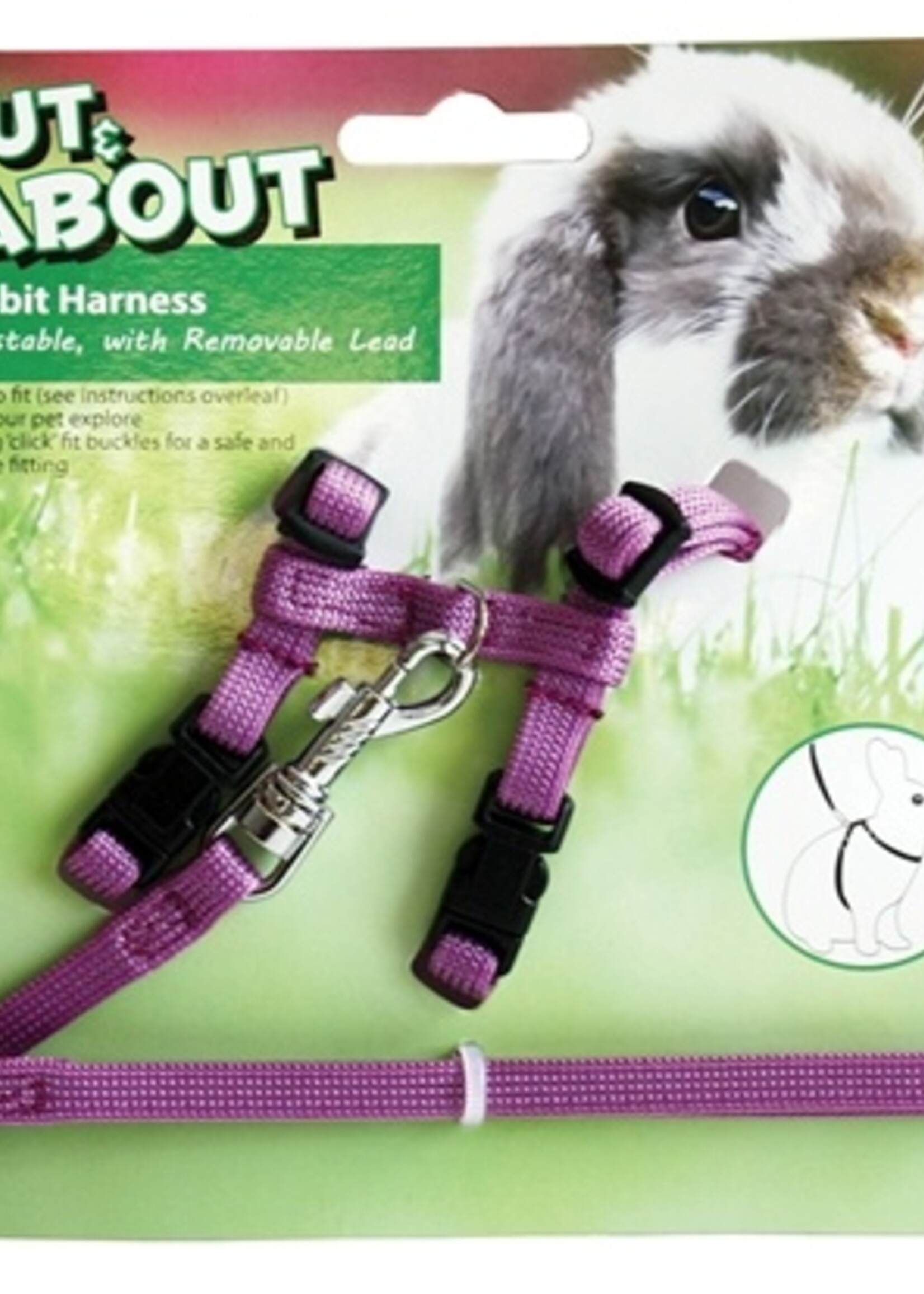 Happy pet Happy pet konijnen harnas en looplijn paars