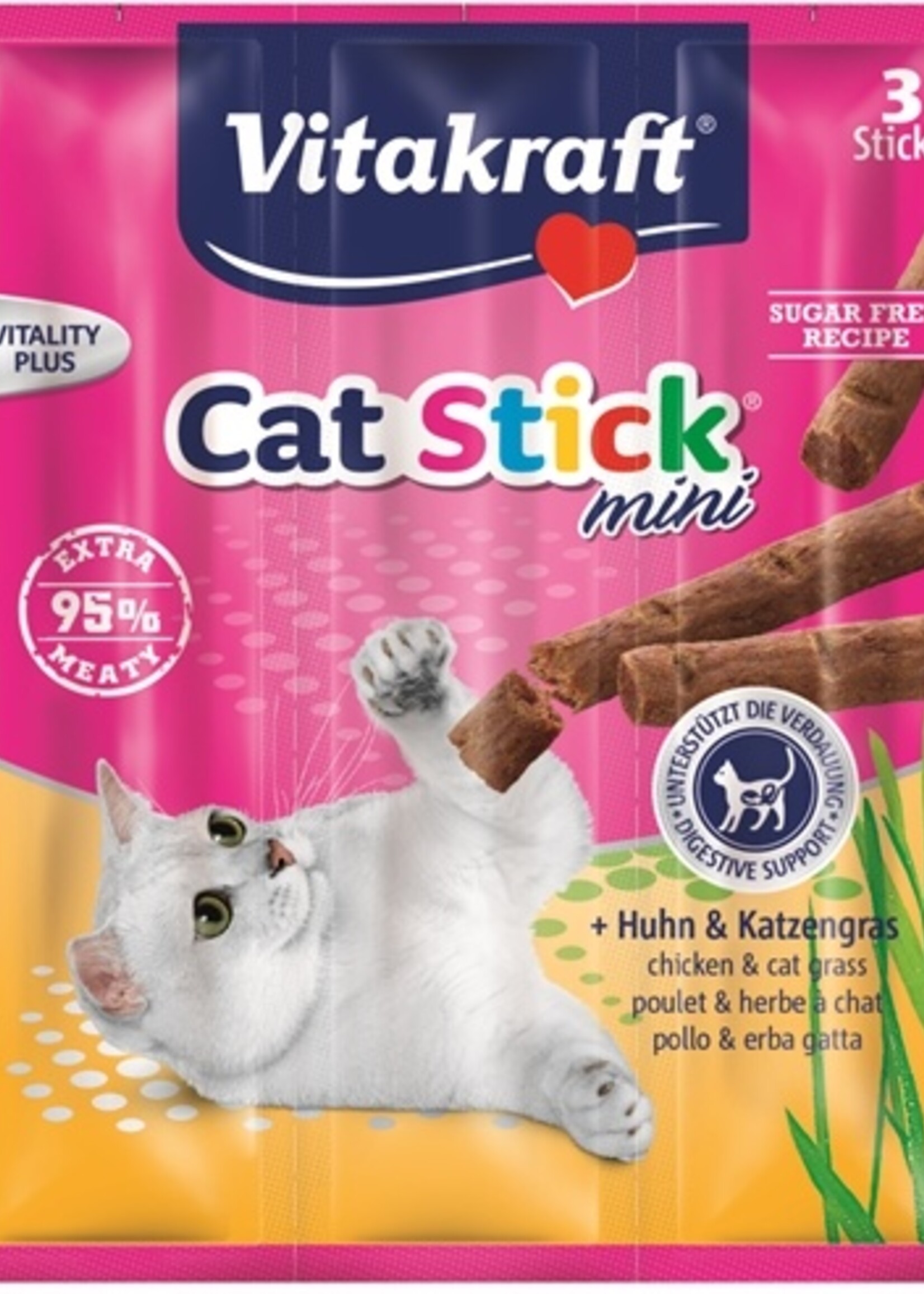 Vitakraft Vitakraft cat-stick mini kip / kattengras