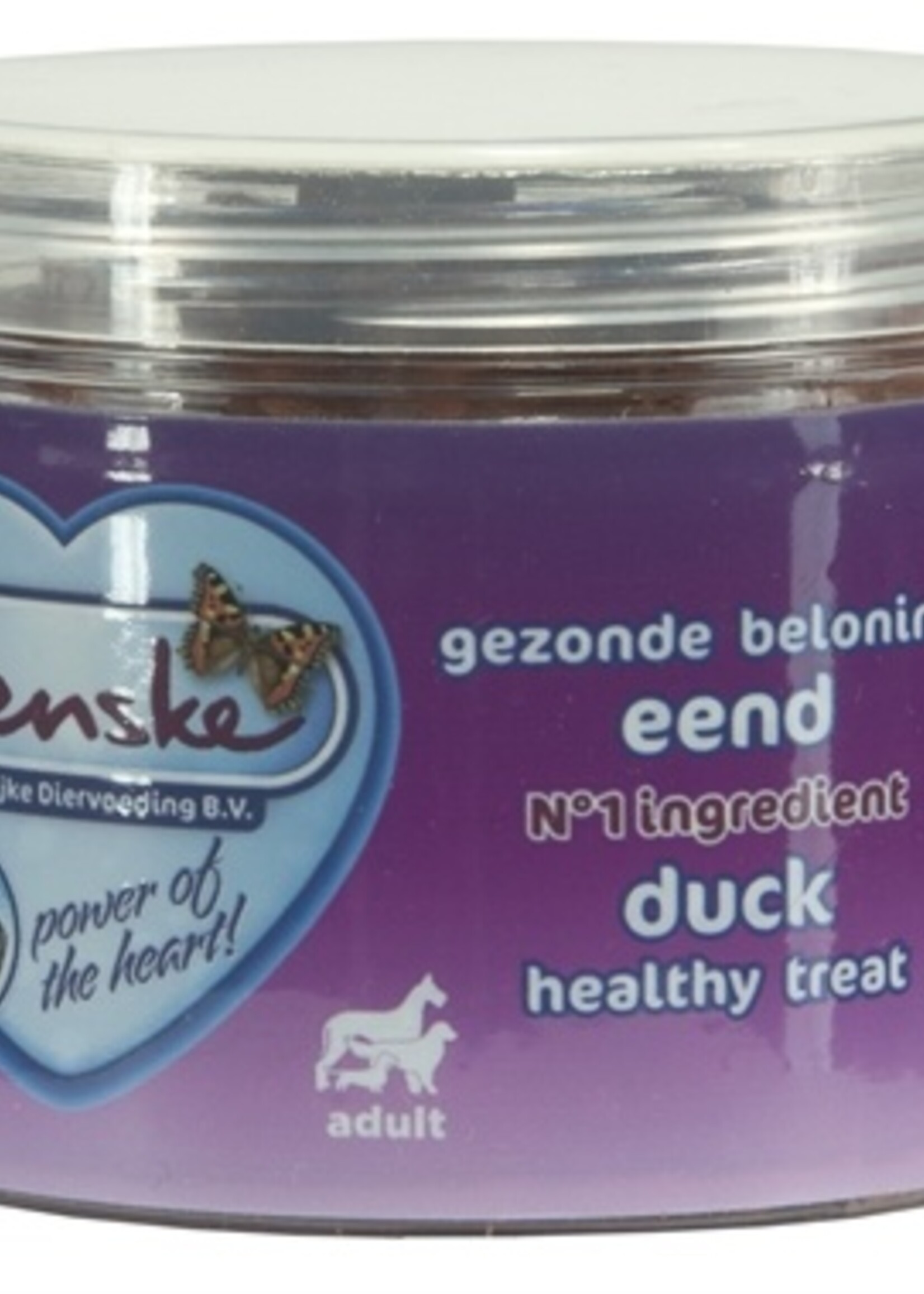 Renske Renske hond gezonde beloning mini hartjes eend