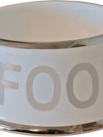 Merkloos Voerbak hond food wit/zilver
