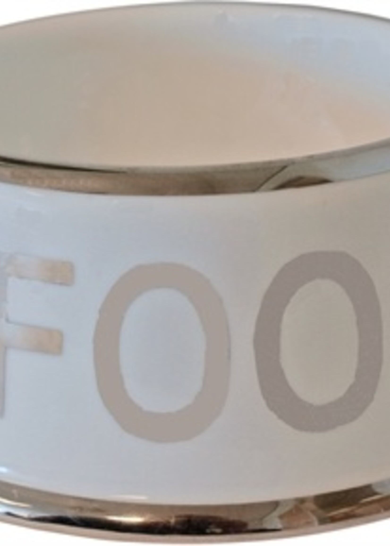 Merkloos Voerbak hond food wit/zilver